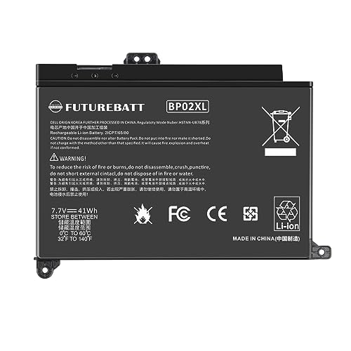 Futurebatt BP02XL 849569-541 Laptop Battery for HP Pavilion Notebook PC 15 Series 15-AU000 15-AU010WM 15-AU018WM 15T-AW000 15Z-AW000 - size: BP02XL 6.69*5.12*0.67 in