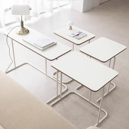 Hospital Bed Tables Particleboard Nightstand, Laptop Bedside Table, C Shaped Side Table, Home Work Sofa Side Table with Silent Feet for Home, Hospitals(60x40x60.5cm) - size: 60x40x60.5cm