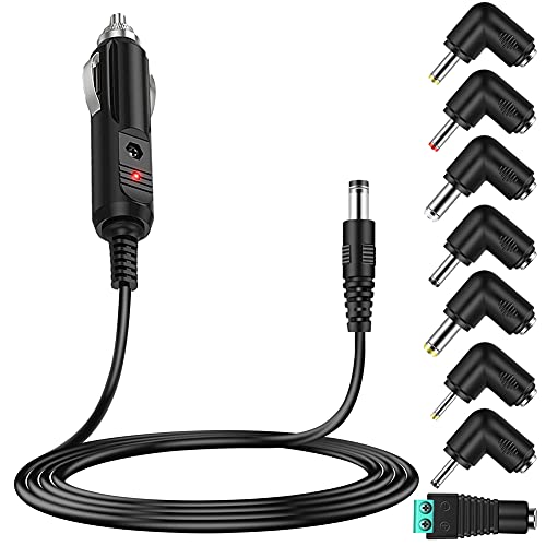 12v Car dc Charger Power Cord with 8 Connectors for Cigarette Lighter Portable DVD Player, Car DVR, GPS, Bluetooth Speakers, Breast Pump, Car Refrigerator, Air Compressor, Heating Cup