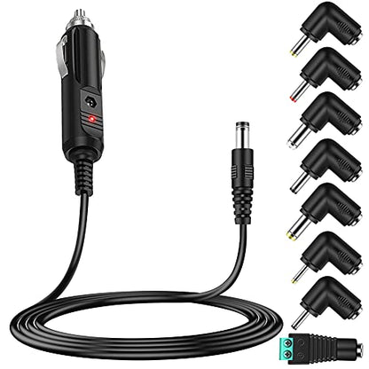 12v Car dc Charger Power Cord with 8 Connectors for Cigarette Lighter Portable DVD Player, Car DVR, GPS, Bluetooth Speakers, Breast Pump, Car Refrigerator, Air Compressor, Heating Cup