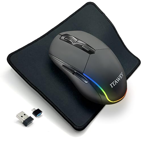 Bluetooth LED Mouse + Pad Combo | LED Strip, Dual BT/2.4G, Quiet, 6 Buttons