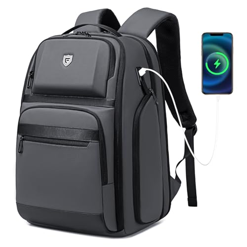 Fenree.geer Business Travel Backpack for Professionals 17 Inch Laptop, Grey | Water Resistant, Expandable, 45L Travel Backpack with USB Port, Men's Backpack for Work/College/Commuter/Business