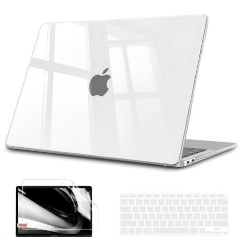 B BELK for MacBook Air 13 inch Case M1 2021 2020 2019 2018, Crystal Clear | A2337 A2179 A1932, Plastic Laptop Hard Shell for MacBook Air 13.3 inch Case Touch ID with Keyboard Cover & Screen Protector - color: Crystal Clear