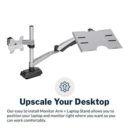 Vari Monitor Arm & Laptop Stand – Silver - style: Monitor Arm & Laptop Stand