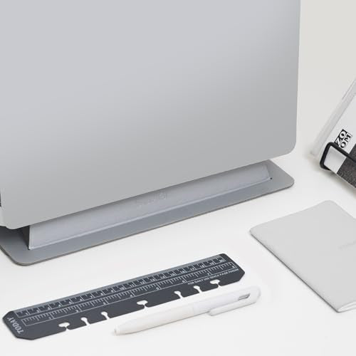 Laptop Stand for Desk, Office, Ergonomic Notebook Stand, Foldable & Portable Travel FlatStand, Lightweight, Anti-Slip, Compatible with MacBook Air, Pro, and Up to 15.4" Laptops (Silver) - color: Platinum Silver