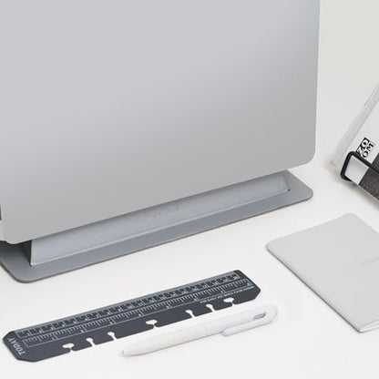 Laptop Stand for Desk, Office, Ergonomic Notebook Stand, Foldable & Portable Travel FlatStand, Lightweight, Anti-Slip, Compatible with MacBook Air, Pro, and Up to 15.4" Laptops (Silver) - color: Platinum Silver