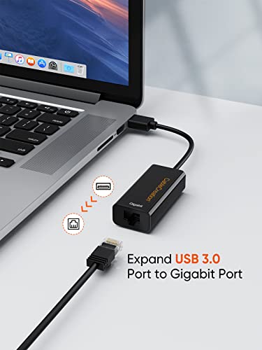 USB to Ethernet Adapter, CableCreation USB 3.0 to Wired LAN Network Adapter | 10/100/1000 Gigabit Compatible with Nintendo Switch, Windows, MacBook, macOS, Mac Pro Mini, Laptop, PC and More - size: 1Pack