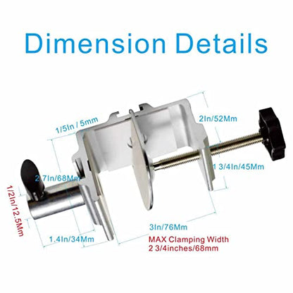Replacement Heavy Duty C Clamp for 1/2” Base Magnifying Lamp,Desk Lamp,Swing Arm Lamp,Phone I pad Mount,Tablet Mic Holder,Table Mount Clamp for Microphone Stand Mic Boom Arm (G1 SIVLER) - color: G1 Sivler