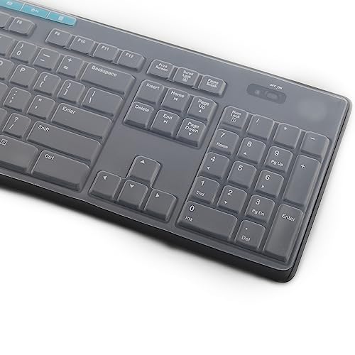 Keyboard Cover Skin for Logitech MK370 MK295 MK275 MK270 Wireless Keyboard, Logitech K200 K260 K270 K275 K295 MK200 MK260 Ultra Thin Desktop PC Silicone Keyboard Cover-Clear - color: Clear