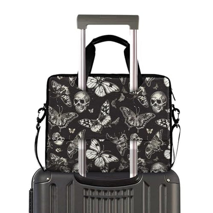 MNSRUU Laptop Bag for 15.6 inch Black Gothic Bats - color: Skull A8414