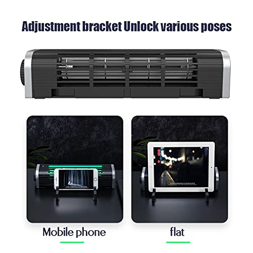 Laptop Cooler Gaming Notebook Cooling Pad Stand RGB LED Adjustable Silent 2600RPM Cable Tablet Desk Fan