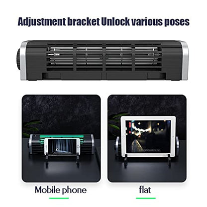 Laptop Cooler Gaming Notebook Cooling Pad Stand RGB LED Adjustable Silent 2600RPM Cable Tablet Desk Fan