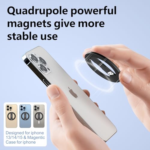 ZXM Magnetic Phone Kickstand, for iPhone 17 16 15 14 13 12 (Red) | Super Strong Hinge, Super Strong Magnetic