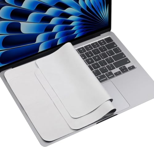 2 Pack Microfiber Liner Cleaning Cloth 15" 16" MacBook Air/MacBook Pro Screen Keyboard Imprint Protection, MacBook Air 15.3" /MacBook Pro 15"/MacBook Pro 16" M5 M4 M3 M2 M1 Accessories Protector - color: Grey（2 Pack）, size: 13.19" x 8.66"