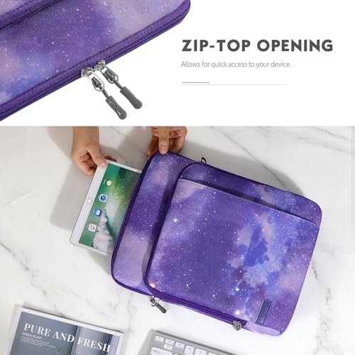 MoKo 13.3-14 Inch Laptop Sleeve Bag Carrying Case with Accessory Pocket | Fits iPad Air 13-inch M3, MacBook Pro 14-inch M3/2, MacBook Pro 13-inch M2/M1 and Surface Pro 9/8 13-inch, Purple Starry Sky - color: Purple Starry Sky, size: 13.3-14 Inch