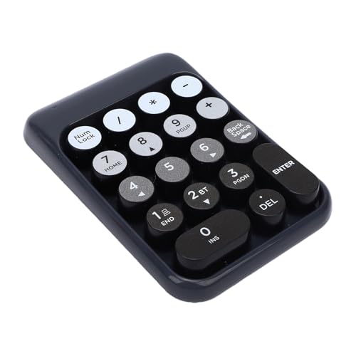 XUMIUZIY Wireless Number Pad, 2.4G / Bluetooth Numeric Keypad with Concave Dot Keycap, 18 Keys Mini Financial Accounting Number Keyboard for Laptop, PC (Black) - color: Black