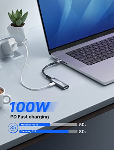 JSAUX USB C to HDMI with PD Charger Adapter, 2-in-1 Type C to HDMI 4K@30Hz/100W Charging Compatible with iPhone 17 Pro Max/Air/ 16 Pro Max/15 Pro Max,Samsung S24/S23,MacBook,Dell,Steam Deck,ROG Ally
