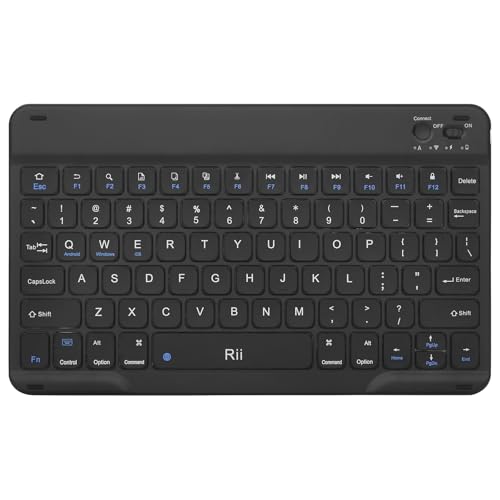 Rii Bluetooth Keyboard, Slim Wireless Keyboard with Type-C Charging, Portable Keyboard for iPad Mac Windows Android Tablets Samsung Tablet Laptop Smartphone