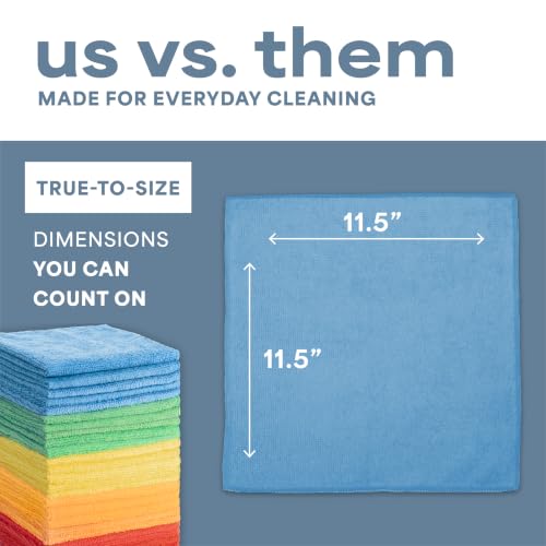S&T INC. Microfiber Cleaning Cloth, 25 Pack, 11.5" x 11.5" | Bulk Cleaning Cloth for Home and Car, Reusable and Multi-Purpose Cleaning Rags, Machine Washable - size: 25 Pack