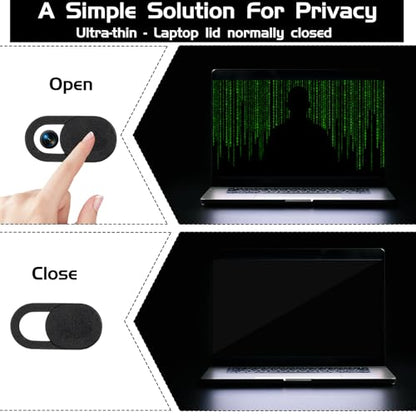 50 PCS Webcam Cover Slide, 0.023 Inch Ultra-Thin Universal Web Camera Cover for Laptop, Computer, Phone–Secure Privacy with Smooth-Sliding Camera Cover(Black) - color: Black