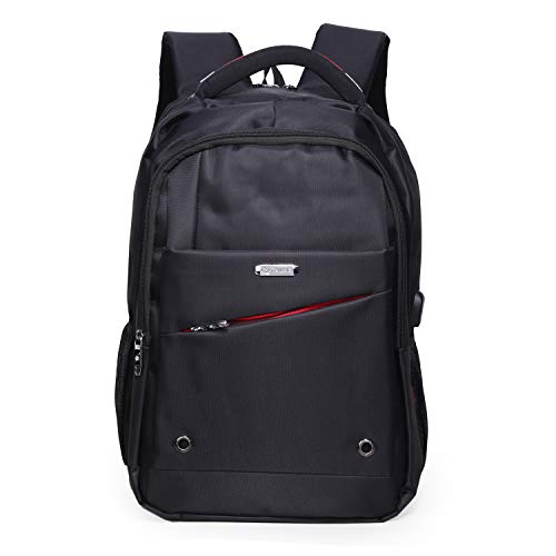 Laptop Backpack,Friendly Business Travel Laptop Bag for Womens Mens with USB Charging Port, Collage School Computer Daypack - Black