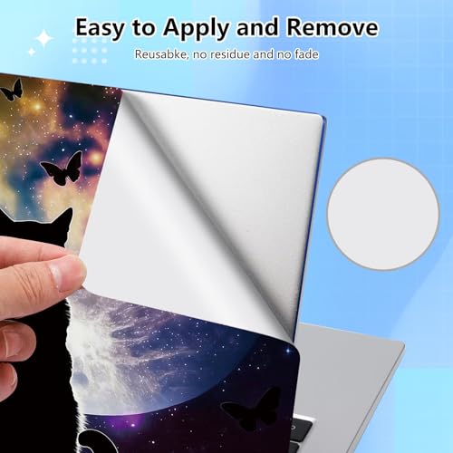 Universal Laptop Skin Sticker Decal for 11.6”12" 13" 13.3" 14" 15" 15.4" 15.6" Reusable Waterproof Scratch-Scratch Resistant Protective Vinyl Laptop Notebook Skin Stickers,Cute Cat and Butterfly Moon - color: Cute Cat and Butterfly Moon