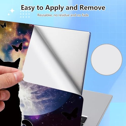 Universal Laptop Skin Sticker Decal for 11.6”12" 13" 13.3" 14" 15" 15.4" 15.6" Reusable Waterproof Scratch-Scratch Resistant Protective Vinyl Laptop Notebook Skin Stickers,Cute Cat and Butterfly Moon - color: Cute Cat and Butterfly Moon