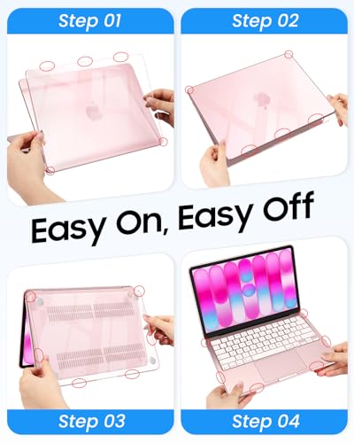 Fintie Case for MacBook Neo 13 Inch with Keyboard Skin & Screen Protector | 2026 A3404, Snap-On Design, Slim Fit, Hard Shell Cover, Crystal Blush - color: Crystal Blush