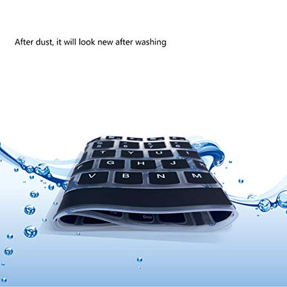 2 Pack Keyboard Cover for Lenovo IdeaPad 3 15.6" & 17.3" & ThinkBook 15 & IdeaPad 320 330 17.3" Keyboard Skin - color: Black+Clear