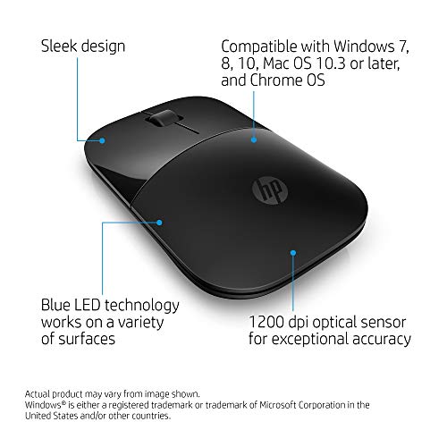 HP Wireless Mouse Z3700 (26V63AA#ABL, Black) - color: Black