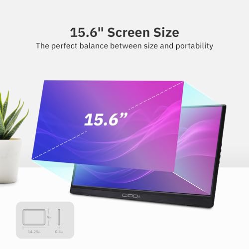 CODi 15.6" Portable Full HD Monitor with Kickstand & Power Delivery