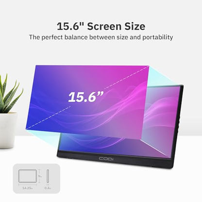 CODi 15.6" Portable Full HD Monitor with Kickstand & Power Delivery