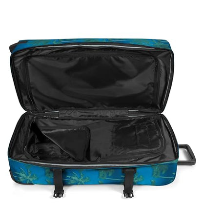 EASTPAK Tranverz M – 78L Medium Soft Sided Checked Luggage, Dual Compartments, TSA Lock, Compression Straps & Smooth Inline Wheels, Brize Tree Navy - color: Brize Tree Navy, size: 78 Liter Checked Bag