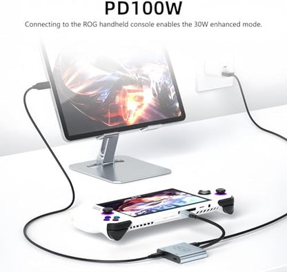 Xrea l Hub Adapter,4-in-1 Dual USB-C Display Hub, 4K@60Hz Video Output, PD 100W Input & USB 3.0 5Gbps,for Switch 2/Switch OLED/PS5/Mac/Laptops/Phone 17/16/15 - for Air 4/Air 3 Series AR Glasses - color: Silver
