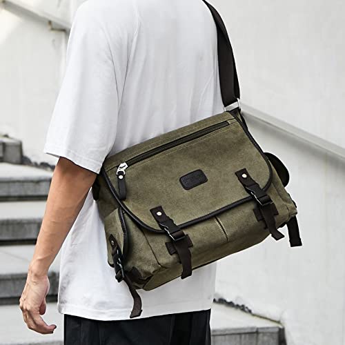 Messenger Bag Men,Waterproof Crossbody Bag,Satchel Shoulder Bag | Waterproof - color: A-smoke-cyan-canvas