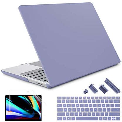 May Chen Compatible with Microsoft Surface Laptop Go 3 Go 2 Go 1 12.4 Inch Model 1943 2013 (2023 2022 2020 Release), Plastic Hard Shell Case with Screen Protector + Keyboard Cover, Lavender Gray - color: Lavender Gray