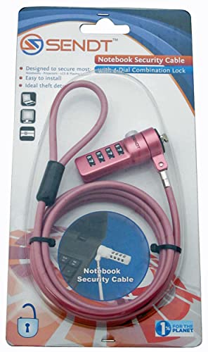 Sendt Pink Notebook/Laptop Combination Lock Security Cable - color: Pink