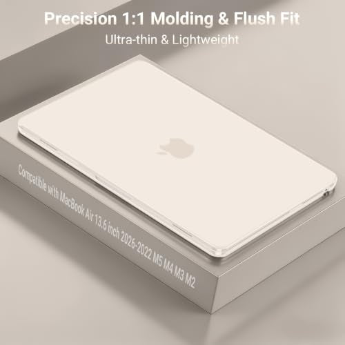 MOSISO Compatible with MacBook Air 13 inch Case M5 2026 M4 M3 M2 2025-2022 | A3449 A3240 A3113 A2681, Scratches-Resistant Protective Hard Shell for MacBook Air 13.6 inch Case, Beige - color: Beige