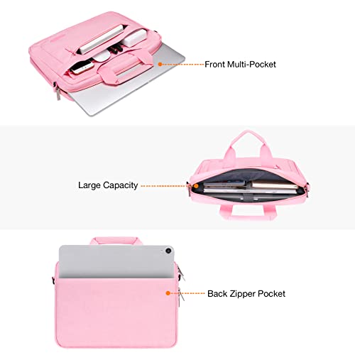 MOSISO Laptop Bag 13.3 inch, 13-14 inch Computer Bags | Compatible with MacBook Neo 13/ Air 13/13.6/ Pro 13/14, Laptop Messenger Bag with Adjustable Depth at Bottom, Pink - color: Pink, size: 13.3 inch