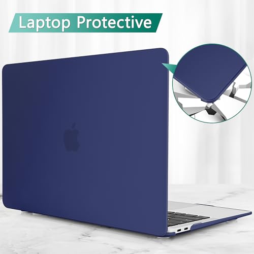 May Chen Compatible with New MacBook Air 13 inch Case 2021 2020 2019 2018 Release Model: M1 A2337 A2179 A1932, Plastic Hard Shell Case for MacBook Air 13 inch & Retina Display Fits Touch ID,Navy Blue - color: Navy blue