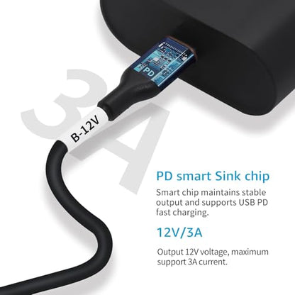 DSD TECH MagicConn SH-CP12B USB Type C PD to DC Power Cable(55x21)-12V - style: 12V