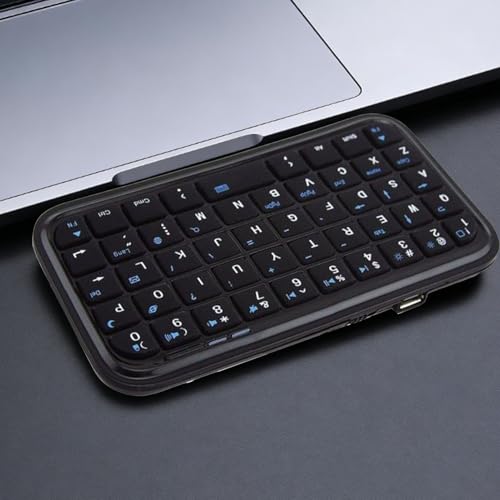 ciciglow Small Keyboard, Bluetooth Wired Dual Mode Compact Portable Rechargeable Silent Keys, with 300mAh Battery, for Laptop Tablet Phone Desktop (Backlit Black)