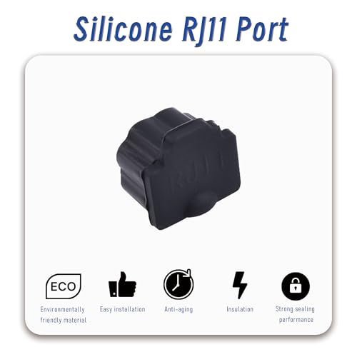 10 PCS RJ11 Port Anti-dust Plugs, Silicone Covers Caps Stoppers, Port Protector for End Computer Digital Socket Printer, 0.37 x 0.3 (LxW) - size: RJ11/Black/10 PCS