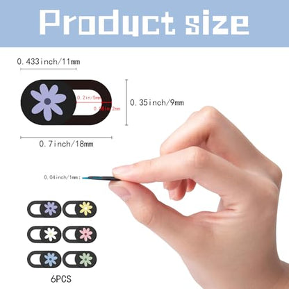 6Pcs Camera Cover Slide Flower Laptop Camera Cover Daisy Pattern Cute Ultra Thin Webcam Slide Phone Privacy Security Protector for Mini PC Smart Phone Computers Laptop Desktop Tablet Pad - color: Daisy