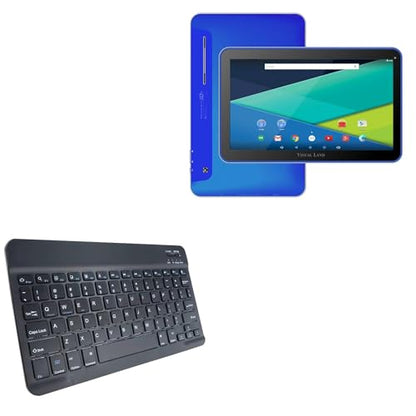 BoxWave Keyboard Compatible with Visual Land Prestige Elite 10QL - SlimKeys Bluetooth Keyboard, Portable Thin with Chiclet-Style Keys - Jet Black