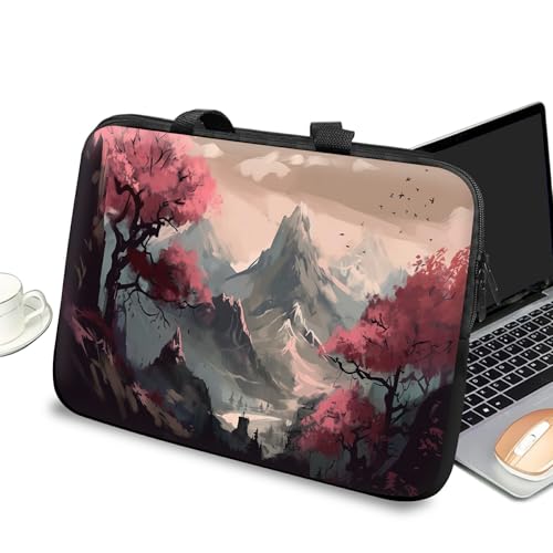 Universal Laptop Case Sleeve 10 inch with Handle and Zipper, Kids Tablet Carrying Case Messenger Bag Portable Tote Bag for 7-10 inch iPad/Notebook/eBook/Readers, Dreamy Autumn Scene - color: Dreamy Autumn Scene, size: 10 inch