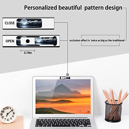 Webcam Cover, 3 Pieces, Laptop Camera Cover, Privacy Shielding Capacity is Twice as Big as The Traditional, Suitable for Computer Mobile Phones, laptops, Tablets and so on (Moon by The sea) - color: Moon by the sea