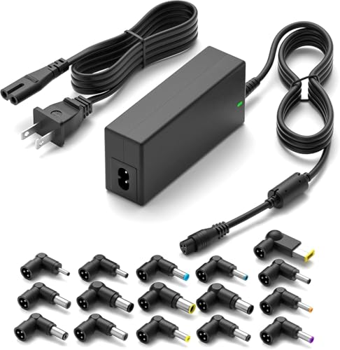 Powseed 65W Universal Laptop Charger for Dell HP Asus Acer Samsung Toshiba Lenovo IBM Sony Gateway Notebook Ultrabook Chromebook, DC Output 18.5V 19V 19.5V 20V Power Adapter Supply Cord 65W