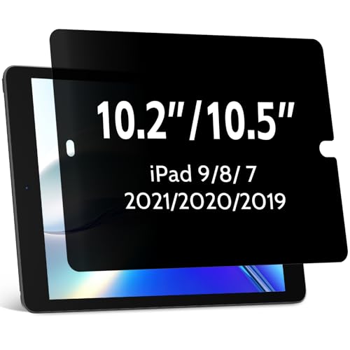 Privacy Screen Protector Compatible With iPad 10.2 inch(9th/8th/7th Gen, 2021/2020/2019), Anti Glare Blue Light Spy Filter Private, High Sensitive Bubble-Free Easy Install Black Security Screen Shield - size: 10.2 inch Privacy Screen
