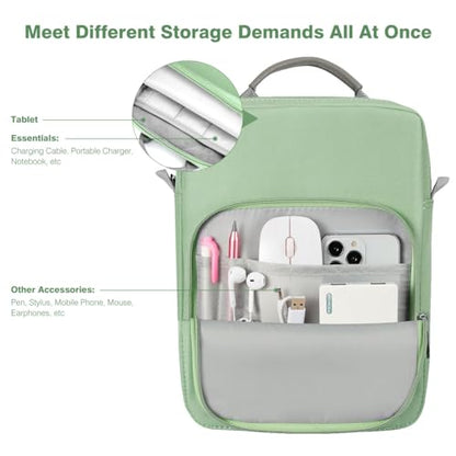 Dadanism 9-11 Inch Tablet Sleeve Bag Carrying Case with Shoulder Strap | Fits iPad (A16) 11", iPad 10th Gen 10.9", iPad Air M4/Pro M5 11", iPad 9/8/7th 10.2", Galaxy Tab A11+ Plus 11", Dark Green - color: Dark Green, size: 9-11 Inch